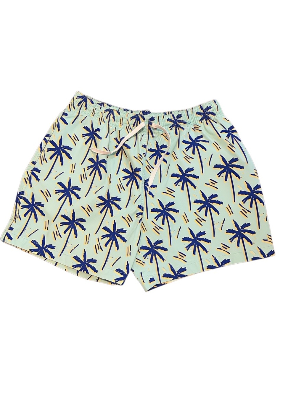 Chubbies Swim Shorts Mens L Blue Green Palm Trees Hawaiian Beach Vacation Resort